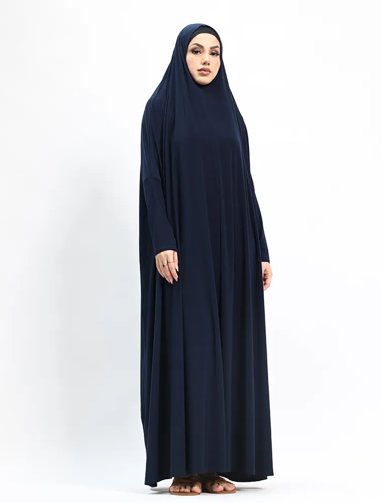 Navy Jersey Jilbab